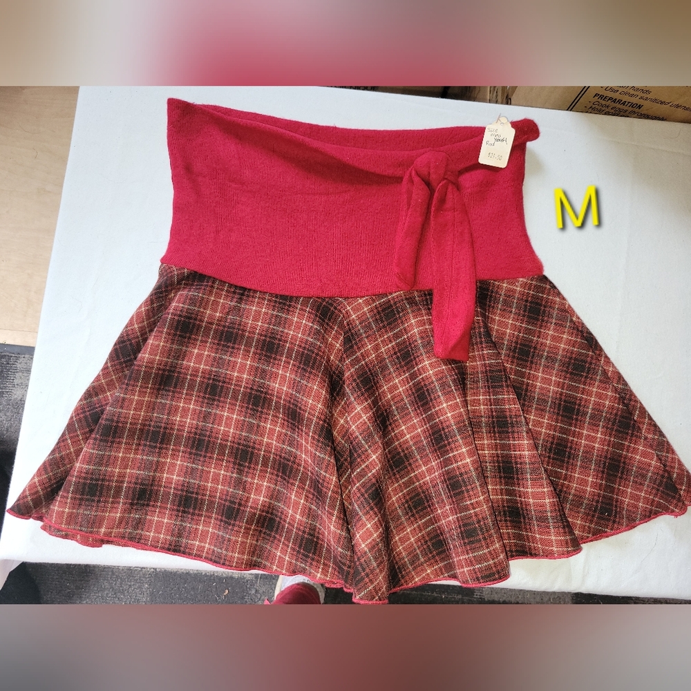 Plaid Red Women's A Style Mini Skirt Size Small  Medium